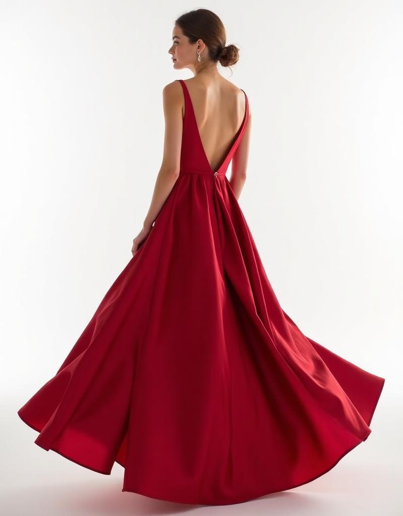 Crimson Silk Dress